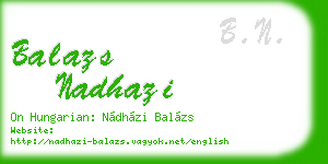balazs nadhazi business card