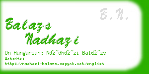 balazs nadhazi business card